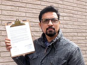 Ishraq Saiyed is one of three local residents to sign a letter sent to Chatham-Kent council outlining their concerns about not being consulted regarding plans by the municipality to locate an emergency homeless shelter at 185 Murray St. in Chatham, in the former Victoria Park public school building. Ellwood Shreve/Postmedia