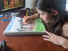 Eva, a Grade 2 student with the Huron-Perth Catholic District School Board, illustrates the book. Handout