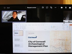 Senior archaeologist Helen Moore during a presentation to Cornwall council.Handout/Standard-Freeholder/Postmedia Network
