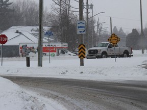The Tollgate Road West and Vincent Massey Drive intersection, on a snowy Tuesday afternoon. Photo in Cornwall, Ontario.Todd Hambleton/Standard-Freeholder/Postmedia Network