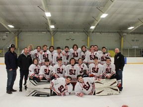 The St. Joseph's Panthers, after winning the SDG high school hockey championship, at the Long Sault Arena.Handout/Standard-Freeholder/Postmedia Network