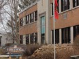 2022 week of mourning half-masted flag at Cornwall city hall