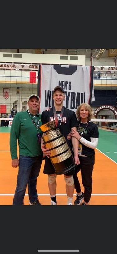 Avonmore's Jordan Canham celebrating with his parents at the nationals.Handout/Standard-Freeholder/Postmedia Network