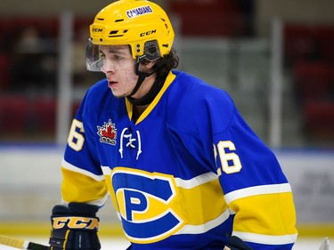Carleton Place Canadians Marco Iozzo, during play against the Cornwall Colts on Thursday March 24, 2022 in Cornwall, Ont. The Colts won 4-2. Robert Lefebvre/Special to the Cornwall Standard-Freeholder/Postmedia Network