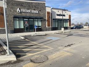 Future applications for commercial developments will need to have the required accessible parking stalls placed as close as possible to building entrances. Patrick Gibson/Cochrane Times