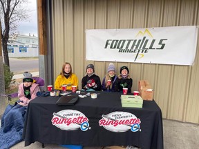 Foothills ringette players during a fundraising event back in October.