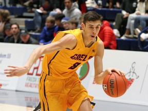 Cole Syllas of the Queen's Gaels plays against the Laurier Golden Hawks in Ontario University Athletics men's basketball action on Feb. 19, 2020. Syllas scored 39 points in an 86-80 playoff upset win over the previously unbeaten Carleton Ravens on Wednesday night in Ottawa.