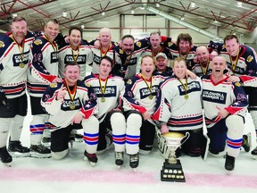Coldwell Banker Haida Realty were the 2022 Old Blades A Final champions after they beat Boyds XxxCavating 7-4 on March 19. (Dillon Giancola)