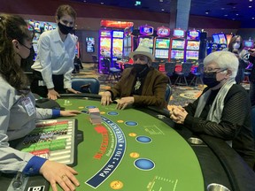 Brian "Grandpa" Beninger officially opened the blackjack table at Cascades Casino in North Bay Wednesday afternoon. There was a lineup before the 5 p.m. public opening.
Jennifer Hamilton-McCharles/The Nugget