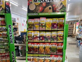 A wall of seeds on display at Northside Greenhouses Gifts and Garden Centre in Tisdale. Owner Tracy Darmokid says local gardeners are hoping to fight inflation this year by growing more of their own produce at home. Photo submitted by Tracy Darmokid.