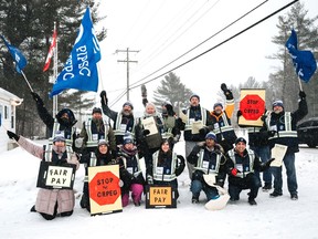 Members of the Chalk River Professional Employees Group (CRPEG) and representatives of the Professional Institute of the Public Service of Canada staged an information picket outside Chalk River's Canadian Nuclear Laboratories March 1. CRPEG members are in a legal strike position as of March 14.