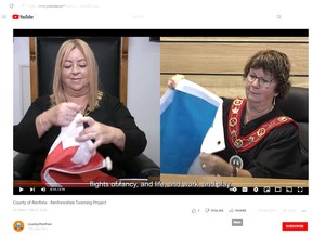 Renfrewshire Council Provost Lorraine Cameron and County of Renfrew Warden Debbie Robinson are featured in the promotional video highlighting the twinning agreement between Renfrewshire, Scotland and the County of Renfrew.