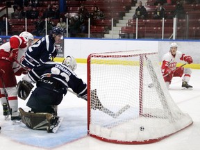 Pembroke's Jack Stockfish scored the lone goal for the Lumber Kings Sunday night, beating William Desmarais with a one-timer in the third period. Ottawa beat the Kings 4-1.