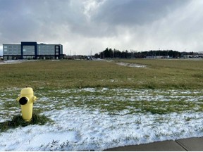 Three four-story apartment buildings with 170 units are planned for this site in north Port Elgin - looking from Waterloo St. to the existing hotel at Devonshire Rd. [Town of saugeen Shores]