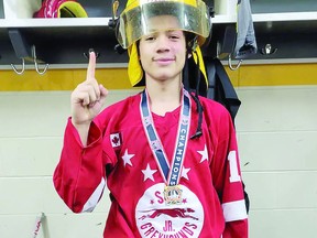 Forward Jacob Smith, who scored five goals in 24 regular season games for the Soo Jr. Greyhounds, was a bright light in the Great North Under 18 Hockey League playoff championship tournament. Not only did Smith score five goals in the five playoff games but he tallied the last-minute winner in the championship game, which was a 4-3 victory over the Sudbury Under 18 Nickel Capitals. SPECIAL TO SAULT THIS WEEK
