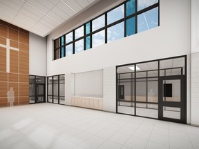 A rendering of the community room at a new Gregory A. Hogan Catholic school set to be built on Rapids Parkway in Sarnia.