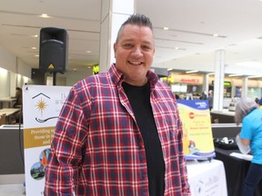 TV personality Damon Bennett, who recently moved to Sarnia, was a judge for this year's Canstruction event at Lambton Mall for the Inn of the Good Shepherd.