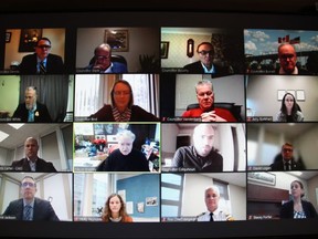 Sarnia city council and senior city staff meet virtually Dec. 7, 2021. (Screenshot)