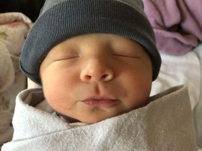 A boy, Felix, 7 lbs 6 oz, was born to Serge and Jenna Robillard of Wahnapitae on Nov. 7.