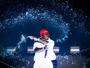 DaBaby performs on stage during Rolling Loud at Hard Rock Stadium on July 25, 2021 in Miami Gardens, Florida. Rich Fury/Getty Images