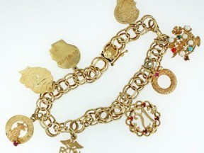 Among the items stolen in a recent theft from a vehicle on Seventh Avenue was a gold bracelet with multiple charms.

Supplied/Timmins Police Service