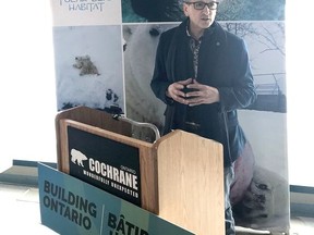 Greg Rickford, Minister of Northern Development, Mines, Natural Resources and Forestry, was at the Cochrane Polar Bear Habitat Thursday afternoon to make funding announcements in support of several industrial and municipal projects.

Supplied