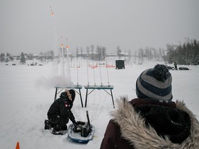 Displays of rockets in flight were on the lake during carnival weekend.