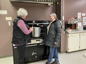 Jo-Ann Claessens (left) and Janice Maltby are two of the organizers of The Community Meal program in Ingersoll.

MARIA TOEWS/SENTINEL-REVIEW