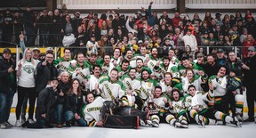 Seaforth's recent Western Ontario Athletic Association senior men's hockey double-A title featured several names familiar to local fans. Photo by Bend Photography