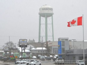 The 7th Avenue water tower in Hanover on Tuesday, April 19, 2022.