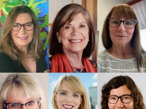 The honorees of this year's Chatham-Kent Women of Excellence event, clockwise from top-left, are Tracy Bultje, Justice Lucy Glenn, Brenda LeClair, Madeline Van Der Paelt, Sarah Mayes-Tang and Marlene Schaap Kuri. (Handout/Postmedia Network)