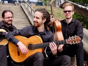 The Ottawa Guitar Trio will perform at St. Andrew’s United Church in Chatham on April 23 as part of the Saturdays at 7 series. Handout