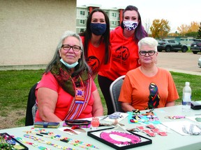 Residents in orange shirts gathered last fall as the Town of Devon marked the first National Day for Truth and Reconciliation. (Kajal Dhaneshwari)