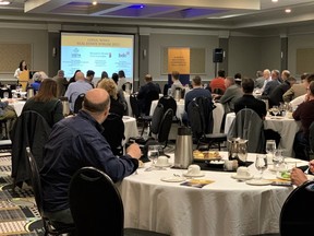 The Alberta Industrial Commercial Real Estate team held the inaugural Leduc Nisku Real Estate Forum, April 6, at The Royal Hotel. (Katie Parent)