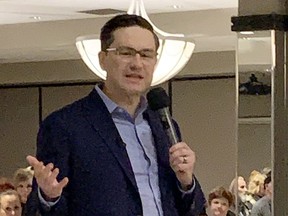 Pierre Poilievre, leadership hopeful with the Conservative Party of Canada made a stop in Sault Ste. Marie Friday to drum up support.  ELAINE DELLA-MATTIA