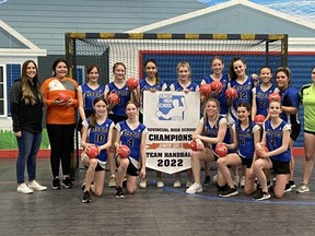 Teams like the Ardrossan Bisons junior high girls handball team, which recently won a provincial championship, will have more competition at the local level with an expanded league being announced. Photo supplied