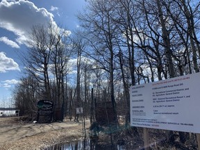 An ASP proposal sign is displayed outside the front gate of Kawtikh Retreat and Campground, just north of Lake Hastings. Lindsay Morey/News Team