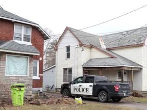 Sault Ste. Marie Police Service in the 200 block of Wellington Street East in Sault Ste. Marie, Ont., on Saturday, April 23, 2022. (BRIAN KELLY/THE SAULT STAR/POSTMEDIA NETWORK)