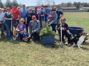 A great crowd came out to Riggin Park on Sunday, April 24 to plant trees. Organizers had hoped for 10-15 volunteers and were happy to see an even greater turnout. Hannah MacLeod/Kincardine News
