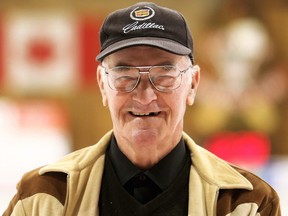 Chuck Skipper, 95, is the oldest curler at the Chatham Granite Club in Chatham, Ont. Photo taken on Thursday, March 24, 2022. Mark Malone/Chatham Daily News/Postmedia Network