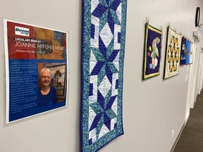 Quilts handcrafted by Joanne Mitchelmore are now on display at the Devon Public Library. (Ted Murphy)
