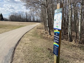 The River Drive pathway is one of six locations the Town of Devon is looking to add solar lights. (Ted Murphy)