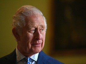 Prince Charles, Prince of Wales meets Cambridge Trust students who are recipients of the HRH Prince of Wales Commonwealth Scholarships, during his visit to King's College in Cambridge on March 31, 2022 in Cambridge, England. (Photo by Justin Tallias-WPA Pool/Getty Images)