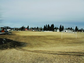 The Matthew Halton High School field, located on land owned by the Livingstone Range School Division.