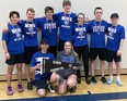 The senior badminton team at Mitchell District high school (MDHS) won the Huron-Perth title April 20 in Stratford and qualified for WOSSAA in Strathroy April 28. Back row (left): Brett Poirier, Brayden Vosper, Milton Watt, Kyle Eisler, Gwen McKay, Kale Murray, PJ Marshall. Front row (left): Coulter Rolph and Maya Belfour. SUBMITTED