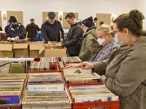 About 400 people attended the Brantford Record Show on Sunday, looking to add vinyl LPs to their collections.
