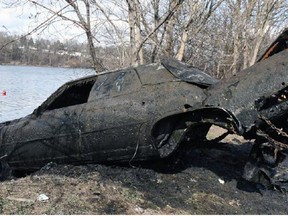 Brantford police said a 1977 Chrysler Cordoba is among seven suspected stolen vehicles recovered from Mohawk Lake. Submitted