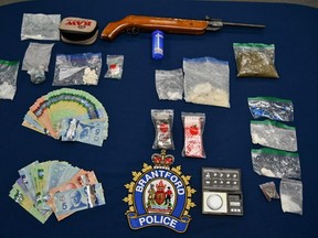 Brantford Police seized illicit drugs with a total street value of $26,515 after executing three search warrants on Thursday, April 21. Brantord Police photo