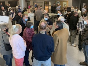More than 140 people attended a public information meeting Thursday, April 28 to learn more about Panattoni Development's plans to build a large warehouse on Highway 5 in St. George. It has also been announced that the company bought a large parcel of land in the city. VINCENT BALL