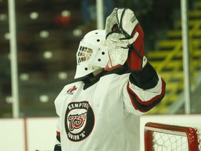 Kemptville goalie Tyler Laureault during a road win in Brockville in late October.
File photo/The Recorder and Times